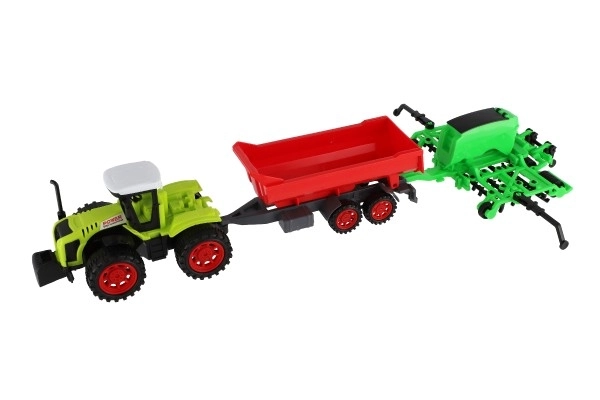 Traktor s vlečkou a branami pro děti
