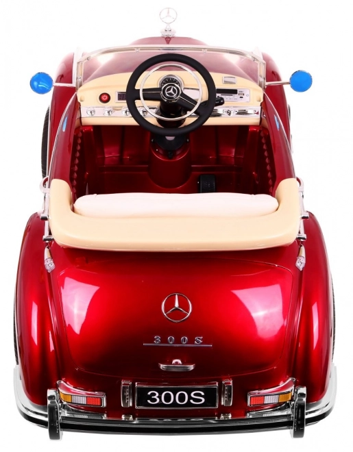 Mercedes Benz 300S Retro pro děti Červený lak + dálkové ovládání + EVA + pomalý start + LED MP3
