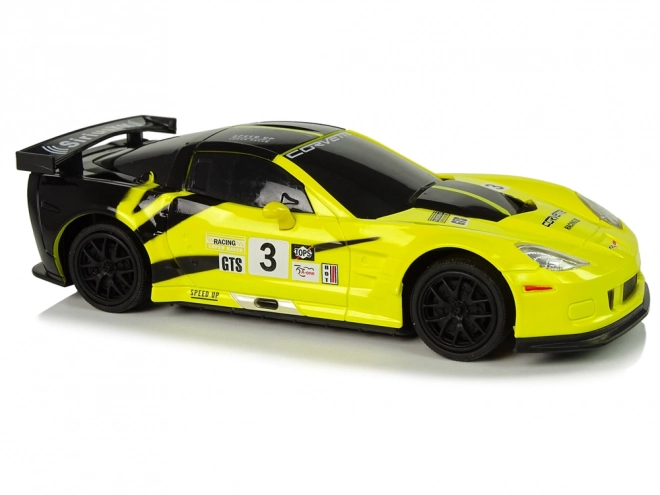 Sportovní auto R/C 1:24 Corvette žluté C6.R 2.4 G světla