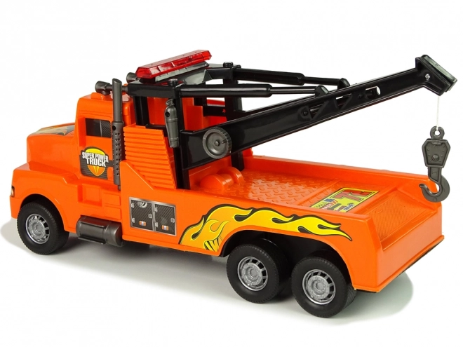 Auto tahač silniční pomoc s oranžovým lanem