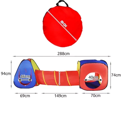 Dětský hrací stan 3v1 Tipi + Tunel + Domek