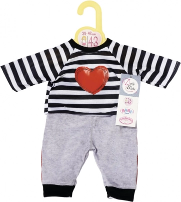 Dolly Moda pruhovaná tepláková souprava pro panenky 43 cm