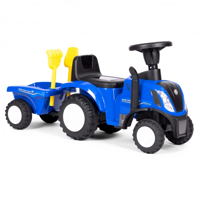 Dětský traktor s přívěsem, interaktivní volant, zvuky – modrý