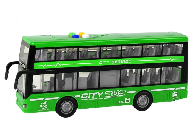 Avtobus Svetlobe Zvoki Trenje pogon 1:16 – Zelený