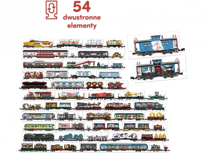 Oboustranné puzzle - Vlaky
