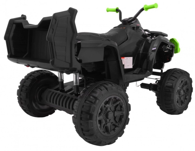 Čtyřkolka XL ATV 2,4GHz na baterie pro děti černá/zelená + dálkové ovládání + pohon 4x4 + nosič zavazadel + pomalý rozjezd + EVA + LED audio