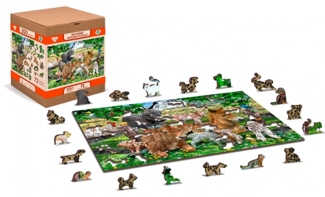 Dřevěné puzzle Školka na farmě