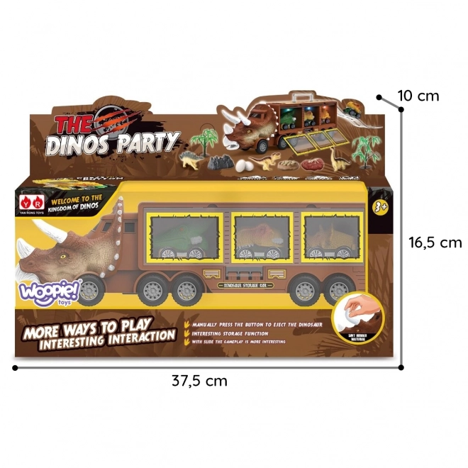 Dinosauří náklaďák s odpalovačem a autíčky