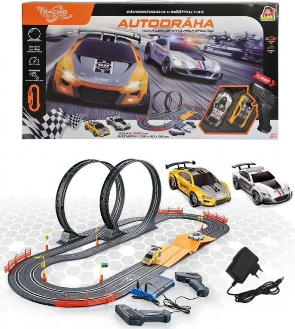 Autodráha Racing Collection 560 cm s lopingy a dvěma auty