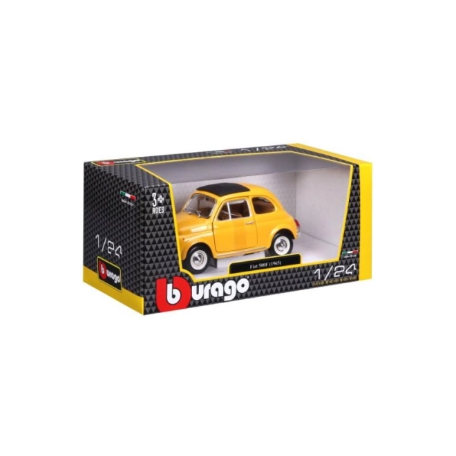 Bburago model auta Fiat 500 F 1965 žlutý 1:24