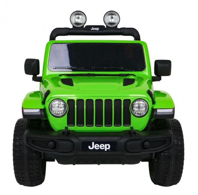 JEEP wrangler rubicon elektrické autíčko pro děti, zelené, 12 V, EVA kola, dálkové ovládání, MP3, LED