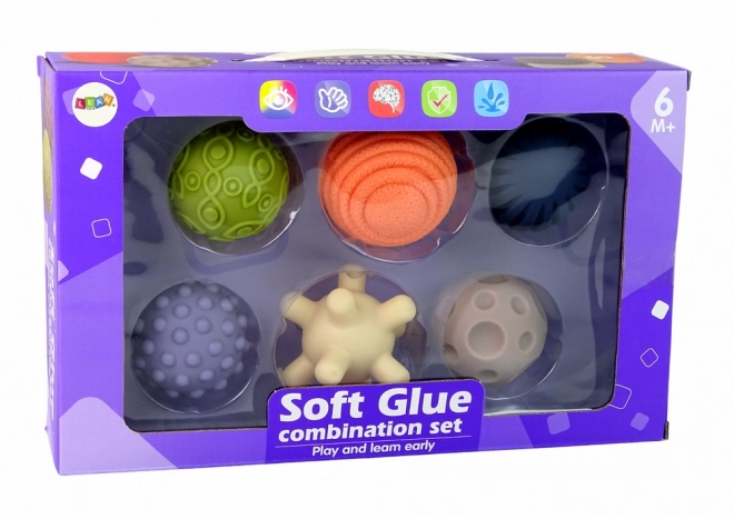 Sada senzorických míčků 6 ks Barevné