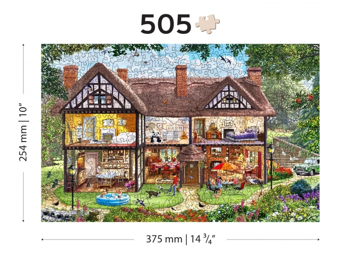 WOODEN CITY Dřevěné puzzle Dům na letní sezónu 2v1, 505 dílků EKO