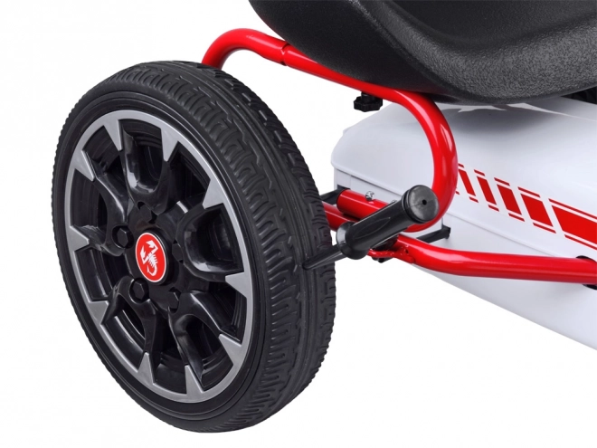 GOKART ABARTH na pedálech Velká měkká kola PA0167 – Bílá