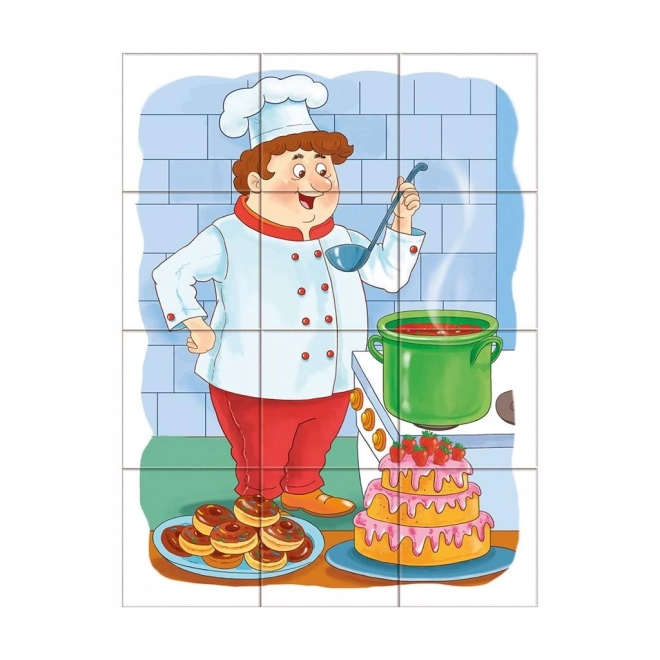 Dino vzdělávací kostky Povolání - set 12 kostek