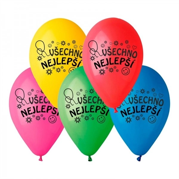 Nafukovací balonky Všechno nejlepší 10 ks