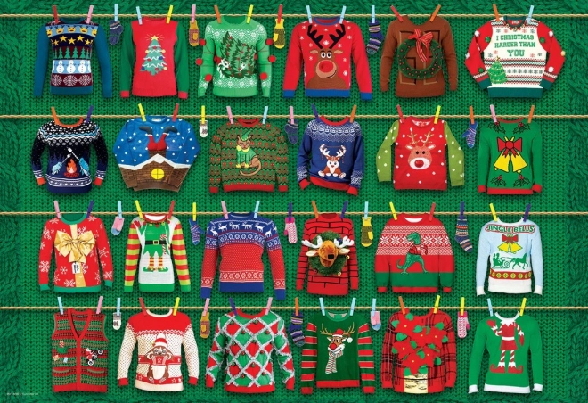 Vánoční svetry Puzzle v plechové krabičce 550 dílků