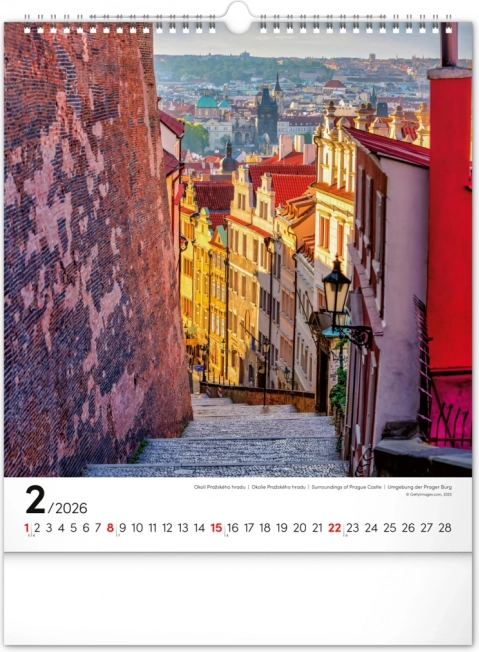 Nástěnný kalendář Praha 2026