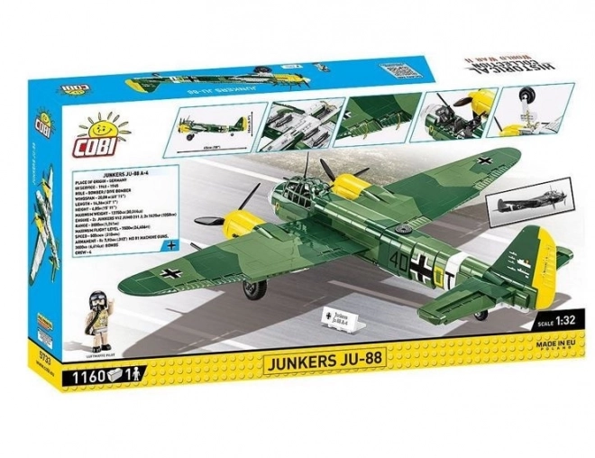 COBI 5733 II WW Junkers Ju-88, 1:32, 1160 k, 1 f