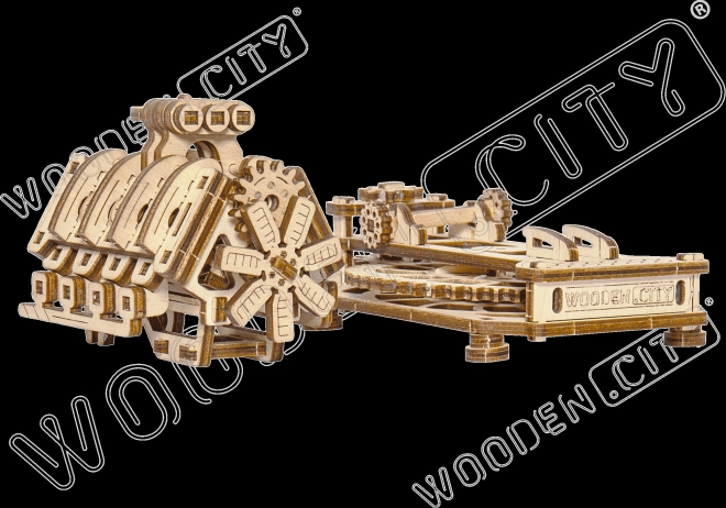 WOODEN CITY 3D puzzle Motor V8, 200 dílů