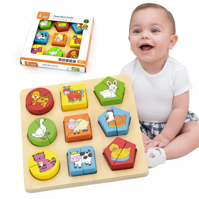 Dřevěné puzzle pro nejmenší v české krabici