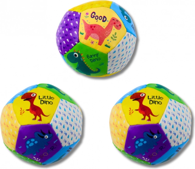 Sada měkkých míčků dinosauři 9 cm 3 ks
