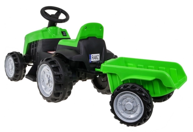 Dětský elektrický traktůrek s přívěsem – Zelený