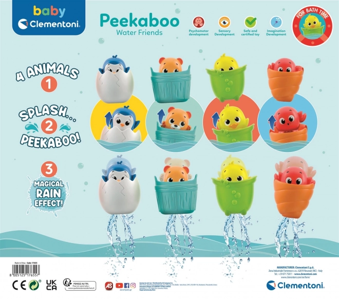CLEMENTONI BABY Peekaboo Vodní kamarádi: Vykukující krab