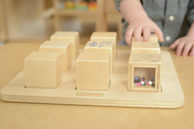 Dřevěný senzoryční sorter Masterkidz Montessori
