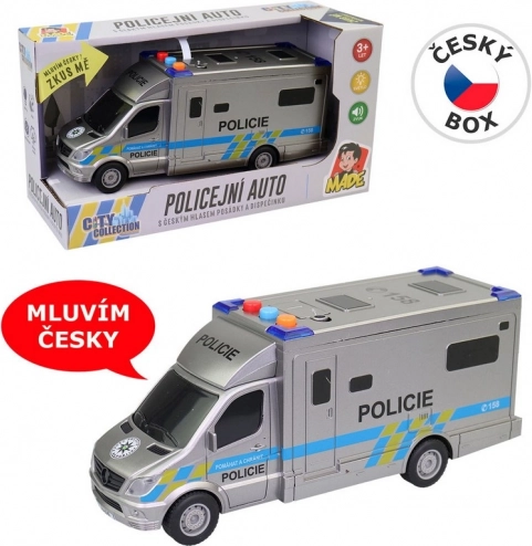 Policejní auto 19,5 cm se světlem a zvukem na baterie