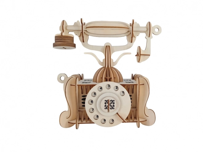 Dřevěné 3D puzzle starý telefon