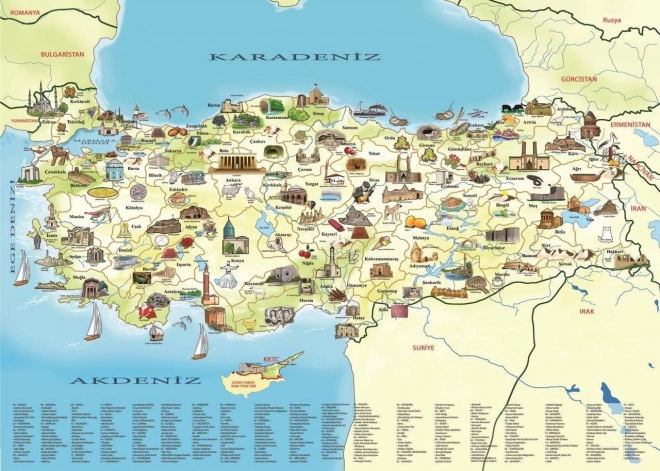 ART PUZZLE Puzzle Turecko: Kulturní mapa 260 dílků