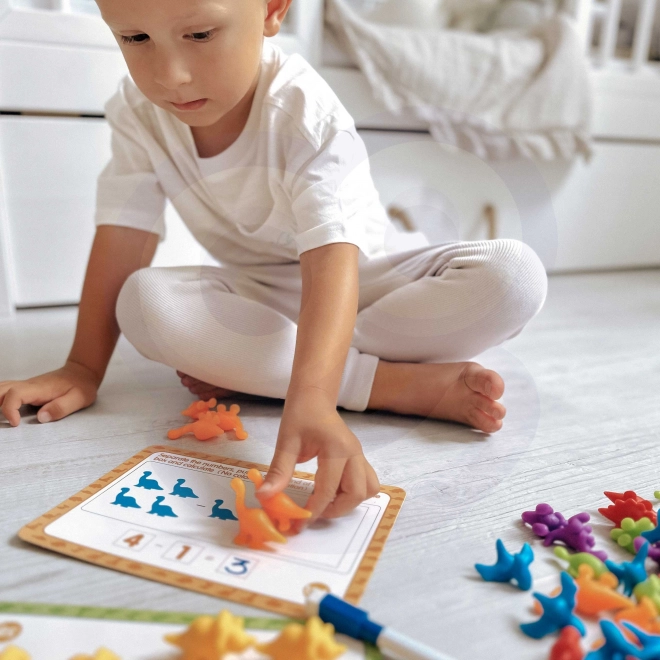 WOOPIE Edukační Sada Nauka Počítání Montessori Dino Skládačka 95 ks