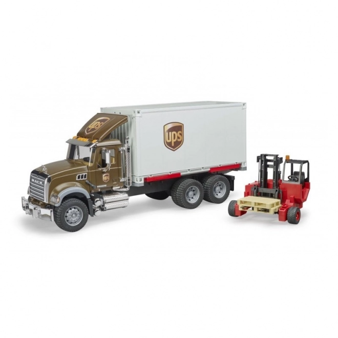 Bruder nákladní auto Mack UPS s vysokozdvižným vozíkem