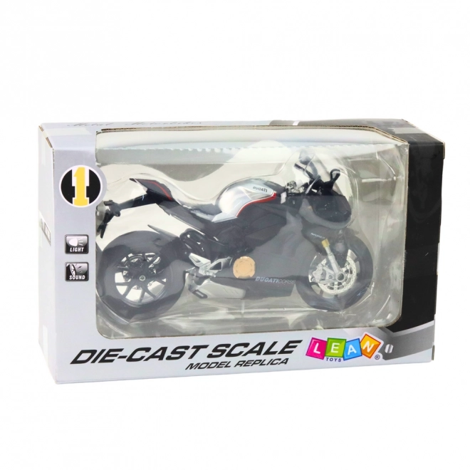 Kovový sportovní motocykl Černý V4