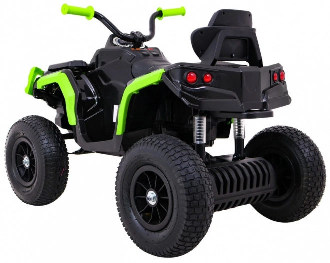 Dětská čtyřkolka ATV Air battery quad Black-Green + nafukovací kola + rádio MP3 + pomalý start