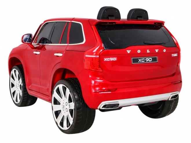 Volvo XC90 baterie pro děti Červený lak + dálkové ovládání + nosič zavazadel + EVA + pomalý start + rádio MP3 + LED dioda