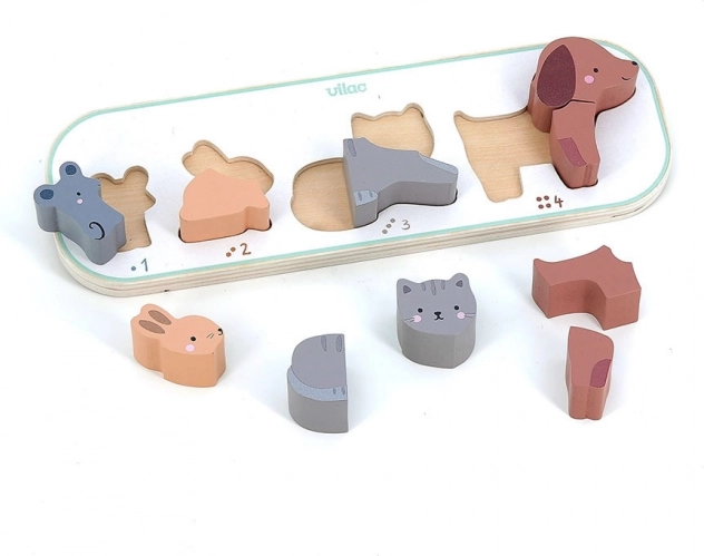 Vkládací puzzle Učím se počítat zvířátka Vilac Sarah Betz