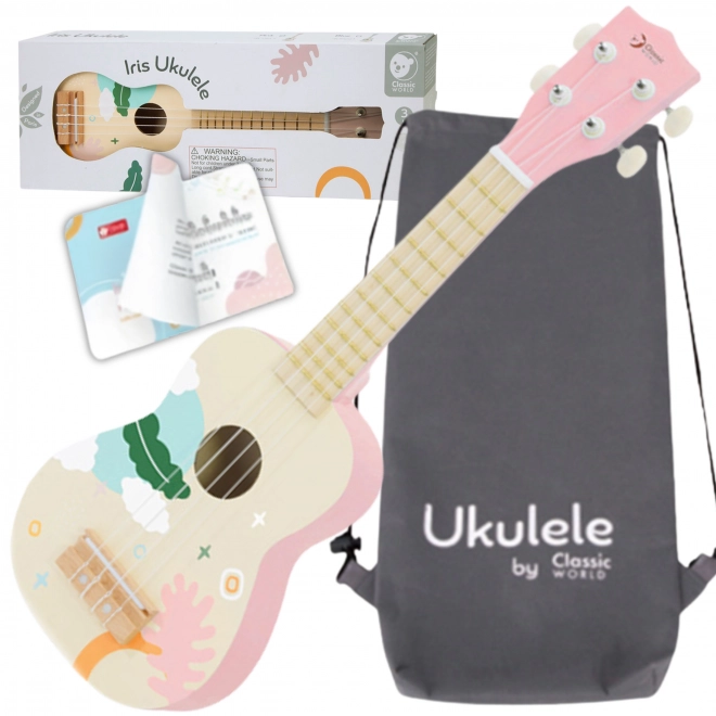 Klasické svět dřevěné ukulele pro děti růžové