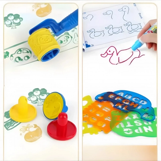 Bohatá sada šablon, razítek a válečku