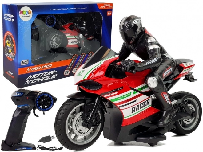 Sportovní závodní motocykl na dálkové ovládání 2.4G Range 35m Red