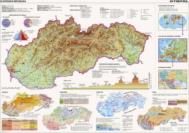 Puzzle Mapa Slovenska 2000 dílků