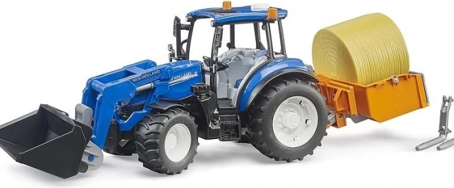 Bruder Traktor New Holland T5.120 s čelním nakladačem a korbou
