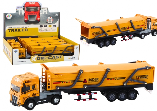 Model Stavebního Kamionu 1:24 se Světly a Zvuky - Žlutý