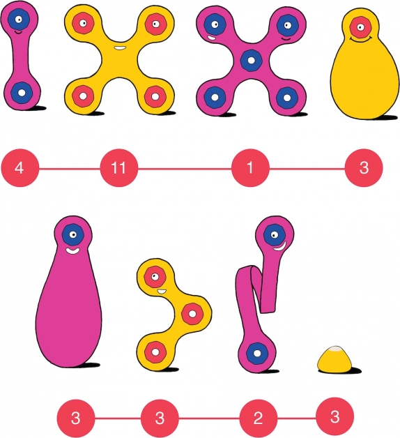 Magnetické bloky Clixo Crew pack, růžová a žlutá