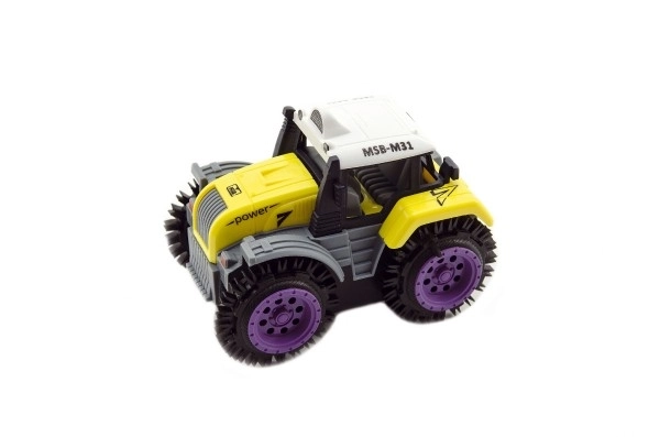 Traktor převracecí plast 10cm mix barev na baterie