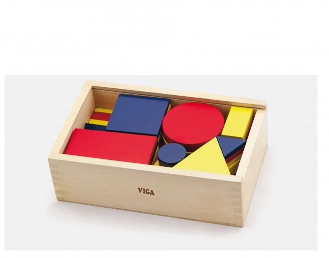 Dřevěné logické kostky geometrické tvary Viga Toys Montessori