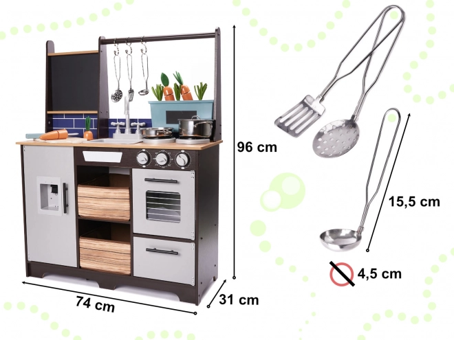 Dětská dřevěná kuchyň mdf s doplňky loft xxl