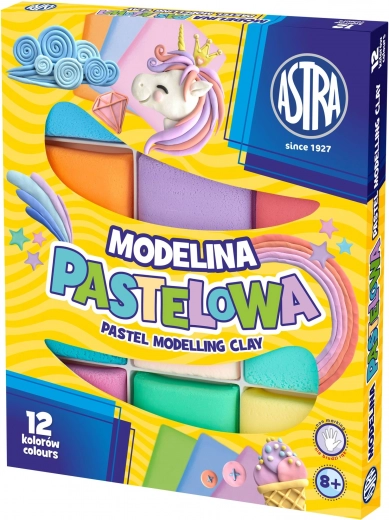 ASTRA termotvrdnoucí plastelína, 12 pastelových barev