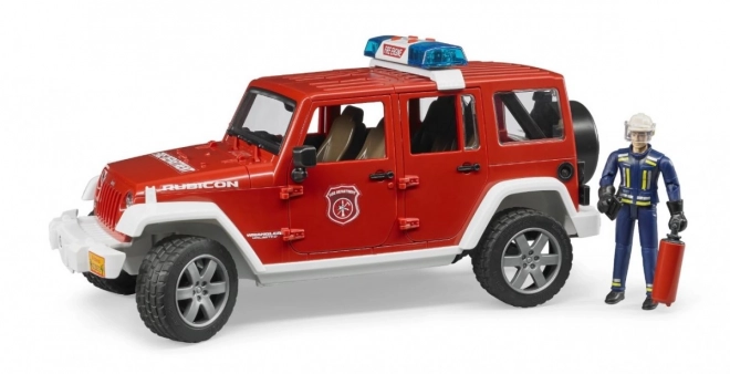 Červený požární Jeep Wrangler s figurkou a příslušenstvím
